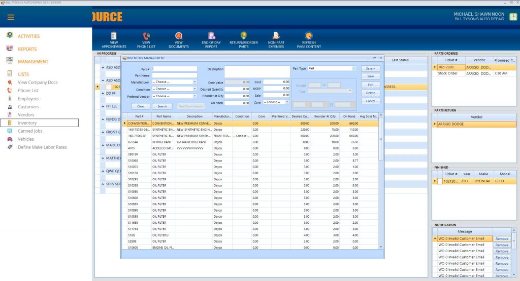 Inventory Management with Programmable Behaviors